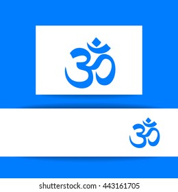 Om - hinduism symbol. Concept identity presentation design for yoga studio, meditation center. Vector graphic illustration.