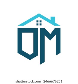 OM House Logo Design Template. Letter OM Logo for Real Estate, Construction or any House Related Business