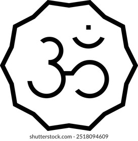 om icon. Thin linear style design isolated on white background