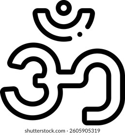 om icon. Thin Linear Style Design Isolated On White Background