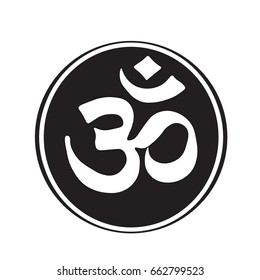 Om icon vector black icon on white background