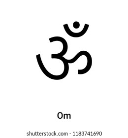 Om icon vector isolated on white background, logo concept of Om sign on transparent background, filled black symbol
