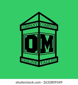 OM Initial Explore this unique collection of alphabet house logos, featuring stylish letter combinations inside a geometric house outline. Perfect for branding, graphic design projects