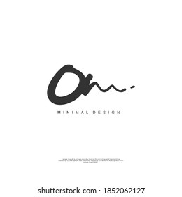 OM Initial handwriting or handwritten logo for identity. Logo with signature and hand drawn style.