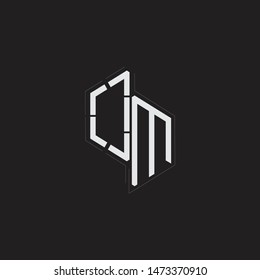 OM Initial Letters logo monogram with up to down style isolated on black background