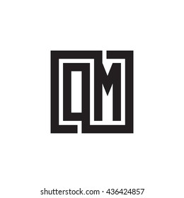 OM initial letters looping linked square monogram logo