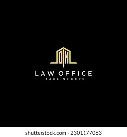 OM initial monogram logo for law office with home office design image