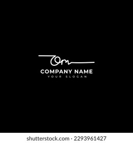 Om Initial signature logo vector design