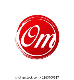 OM initial splash logo template vector