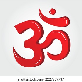 Om Isolated Hindu Religious Symbol Happy Diwali Indian Spiritual Sign