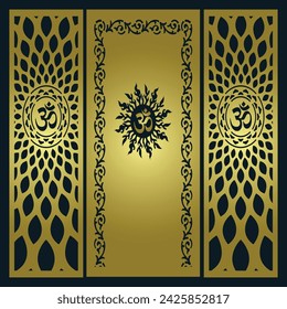 Diseño de Om Jali, Om cnc cortar jali, corian jali para la ventana de la puerta del templo Mandir etc.