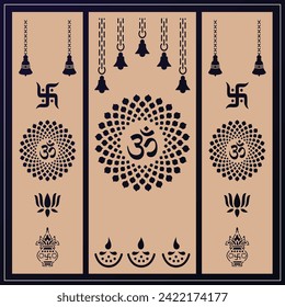 Om Jali design used for temples, Mandir. Om acrylic jali, corian jali and mdf jali.