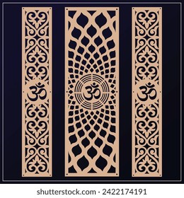 Om Jali design used for temples, Mandir. Om acrylic jali, corian jali and mdf jali.