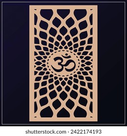 Om Jali design used for temples, Mandir. Om acrylic jali, corian jali and mdf jali.
