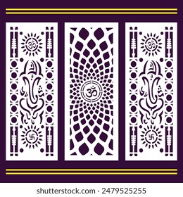 Om Jali design used for temples, Mandir. Om acrylic jali, corian jali and mdf jali.