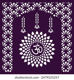Om Jali design used for temples, Mandir. Om acrylic jali, corian jali and mdf jali.