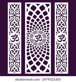 Om Jali design used for temples, Mandir. Om acrylic jali, corian jali and mdf jali.