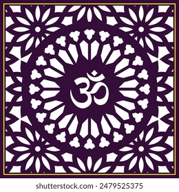 Om Jali design used for temples, Mandir. Om acrylic jali, corian jali and mdf jali.