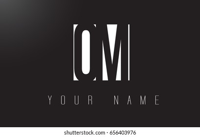 OM Letter Logo With Black and White Letters Negative Space Design.
