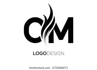 Logotipo del monograma de la letra del OEM con la carrera artística del cepillo para la identidad moderna de la marca