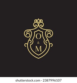 OM line vintage initial logo in high quality professional design that will print well across any print media