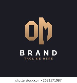 OM Logo Design. Modern, Minimal, Elegant and Luxury OM Logo. Alphabet Letter OM Logo Design for Brand Corporate Business Identity.