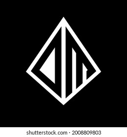 OM logo letters monogram with prisma shape design template vector icon modern