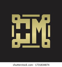 OM Logo-Monografie mit Design-Vorlage für eine Linie
