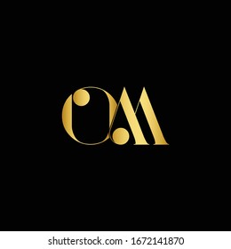 OM Logo. Vector Graphic Branding Letter Element.