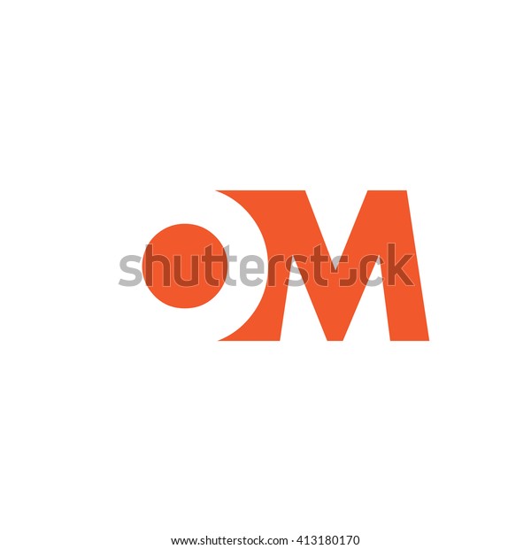 OM Logo. Vector Graphic Branding Letter Element. White Background