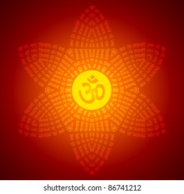 Om Lotus Text Design (EPS10 Vector)
