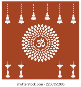 Om mandala circle design. Om vector.