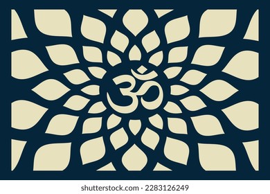 Diseño de Mandala. Diseño de círculo geométrico Fondo blanco. diseño vectorial de om entre diseño de hoja circular.