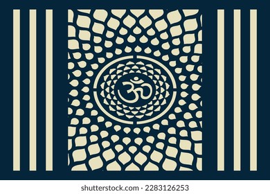 Om mandala design. Geometric circle design White background. om vector design in between circle leaf design.