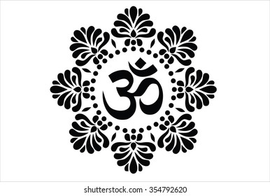 Om mandala vector.