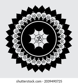 OM MANDALA  VECTOR FOR CNC CUTTING FOR MDF LASER 