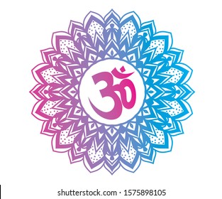 Om mandala vector graphic illustration trending gradient design.