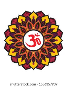 Om mandala vector illustration graphic design.