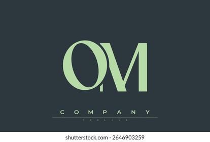 OM Modern Initials Logo Design. Branding logo with stylized initials showcasing bold design and modern aesthetic. Ideal for professional business branding or creative projects focusing on minimalistic