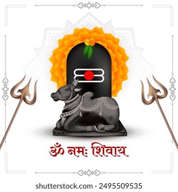 Om namah shivay texto religioso Señor Shiva Vector de tarjeta cultural indio
Traducción - Om namah Shivay (orando al señor shiva)