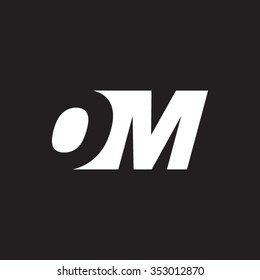 OM negative space letter logo black background