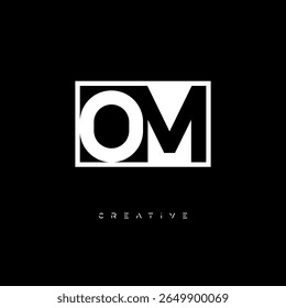 OM Negative Space Monogram – Minimalist Black and White Letter mark Logo for Creative Branding, Fashion Identity and Modern Design Concepts
