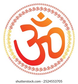 Om. Ohm. Buddhist and Hindu religions. Symbol of God, creation. Black icon, isolated on white background. Vector EPS10. Graphic design element.