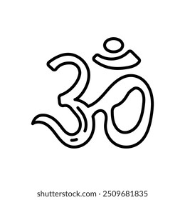 Icono De Contorno De Om, Ilustración vectorial