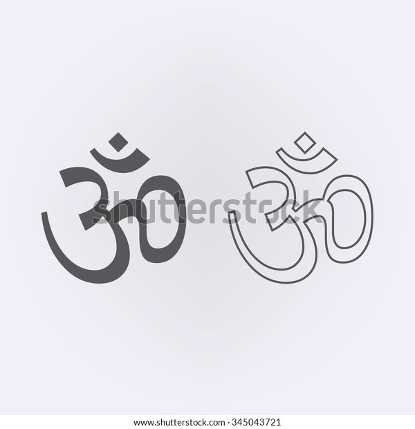Om Outline Symbol Vector Illustration Stock Vector Royalty Free