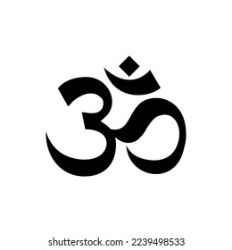 Om is the prime symbol of Hinduism. Om (or Aum) Symbol, Hindu Iconography, Hinduism Sign. Vector Illustration