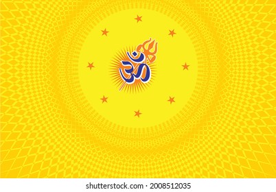 Om a Sacred mantra and a symbol of Hinduism. vector illustration Background