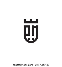 OM shield concept retro logo in high quality professional design that will print well across any print media