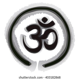 Om sign in a circle of one