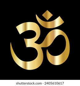om sign for hindu golden om sign om icon